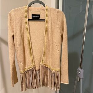 Zadig & Voltaire Deluxe Marla Cashmere Fringe Cardigan – Small